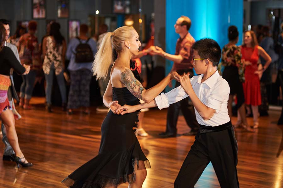 Beginner salsa group dance class at Academy Ballroom Marietta